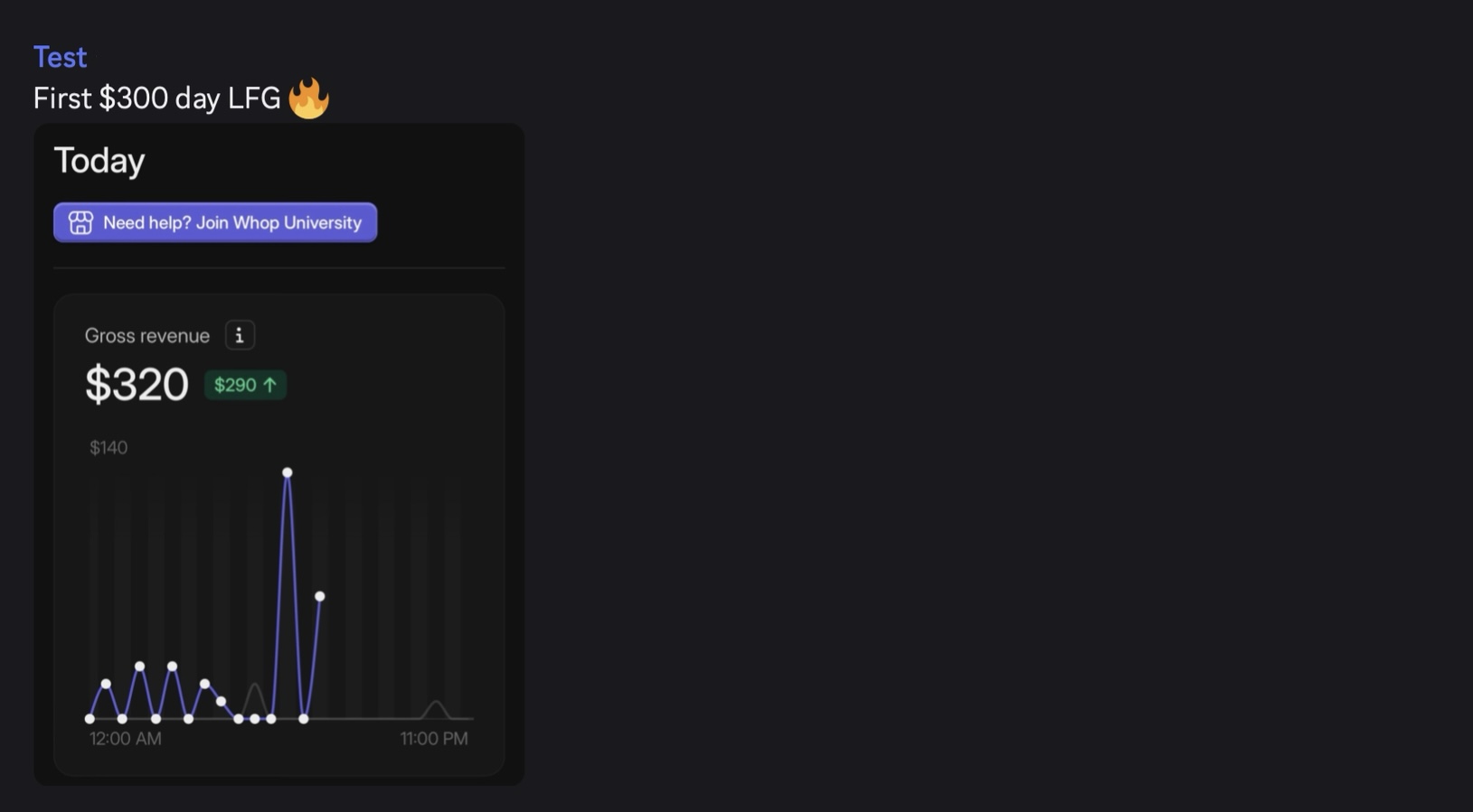 Screenshot of Test's results