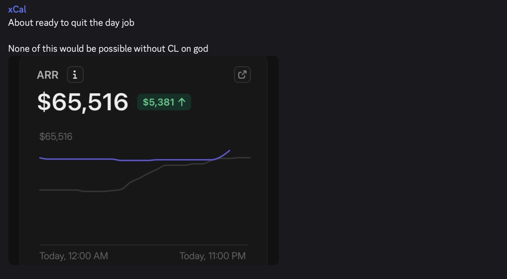 Screenshot of xCal's results